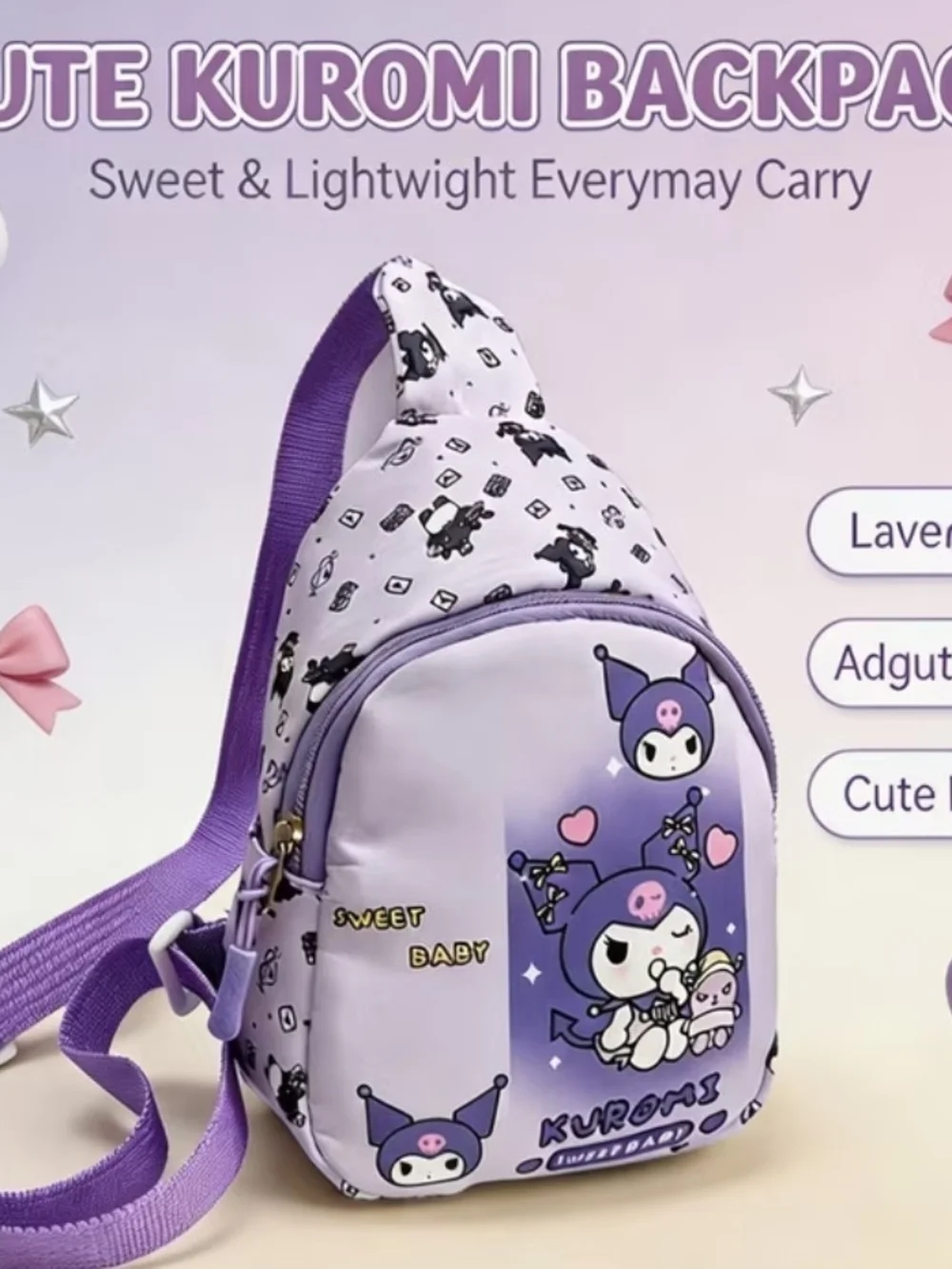 4 Cute Hello Kitty Pink Kids Backpacks - Soft Pink Sling Bags Crossbody Bags